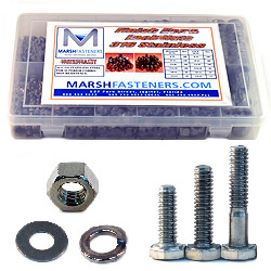 Coarse Thread Hex Head Cap Screws, Nuts, Washers Assortment 316 Stainless Steel