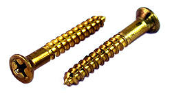 #6 x 1-3/4 Brass Phillips Flat Head Wood Screws