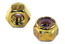 10-24 Brass Nylon Insert Lock Stop Nuts