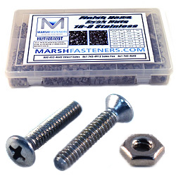 Phillips Oval Head Machine Screws and Nuts Assortment  Kit Set 18-8 Stainless Steel